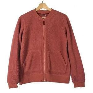 Columbia Feeling Frosty Rust Orange Sherpa Fleece Zip Jacket M